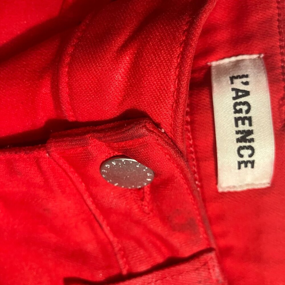 L'AGENCE Red High-Rise Straight Leg Jeans – Size 27 - Picture 5 of 10